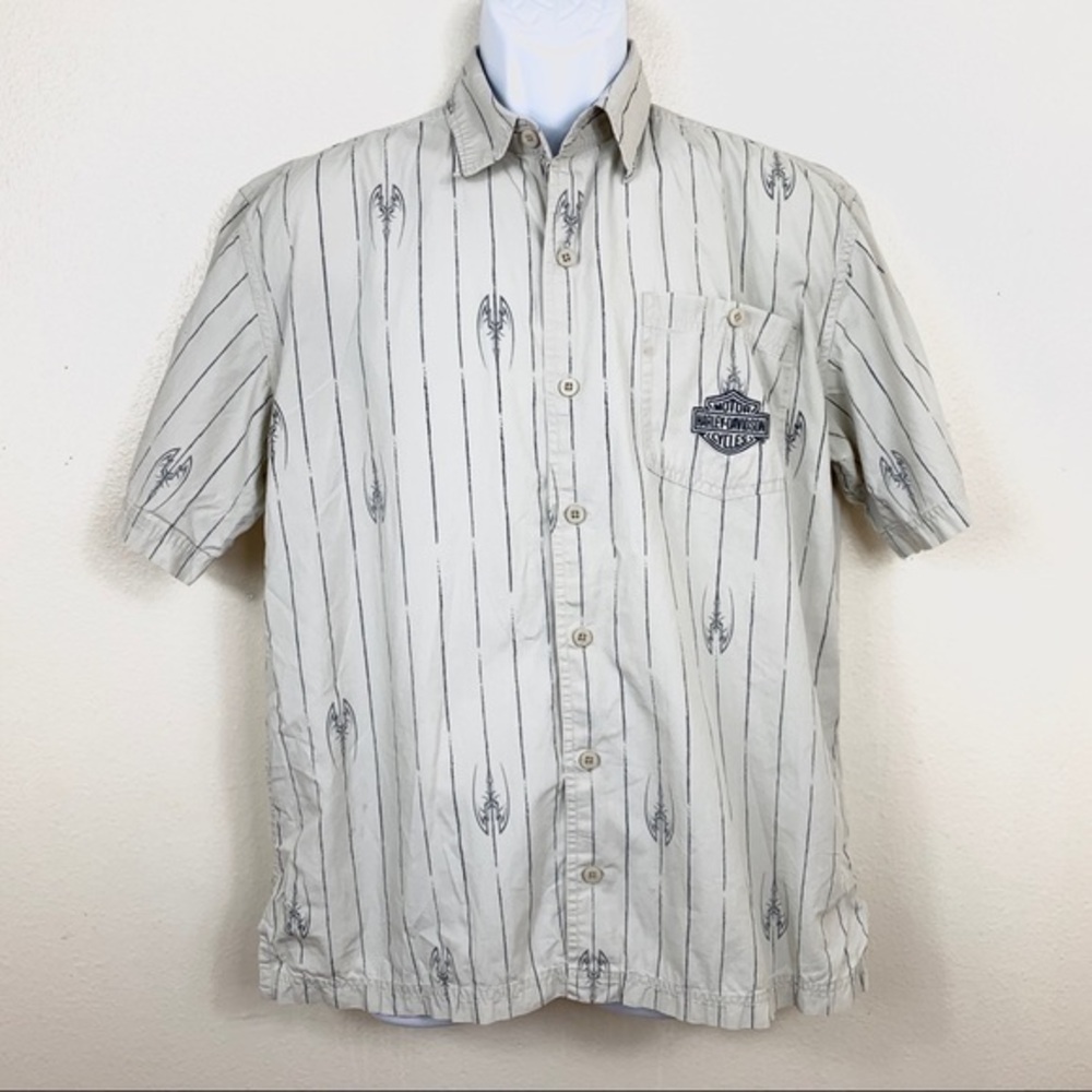 Vintage Harley Davidson Buttons down shirt gray M
